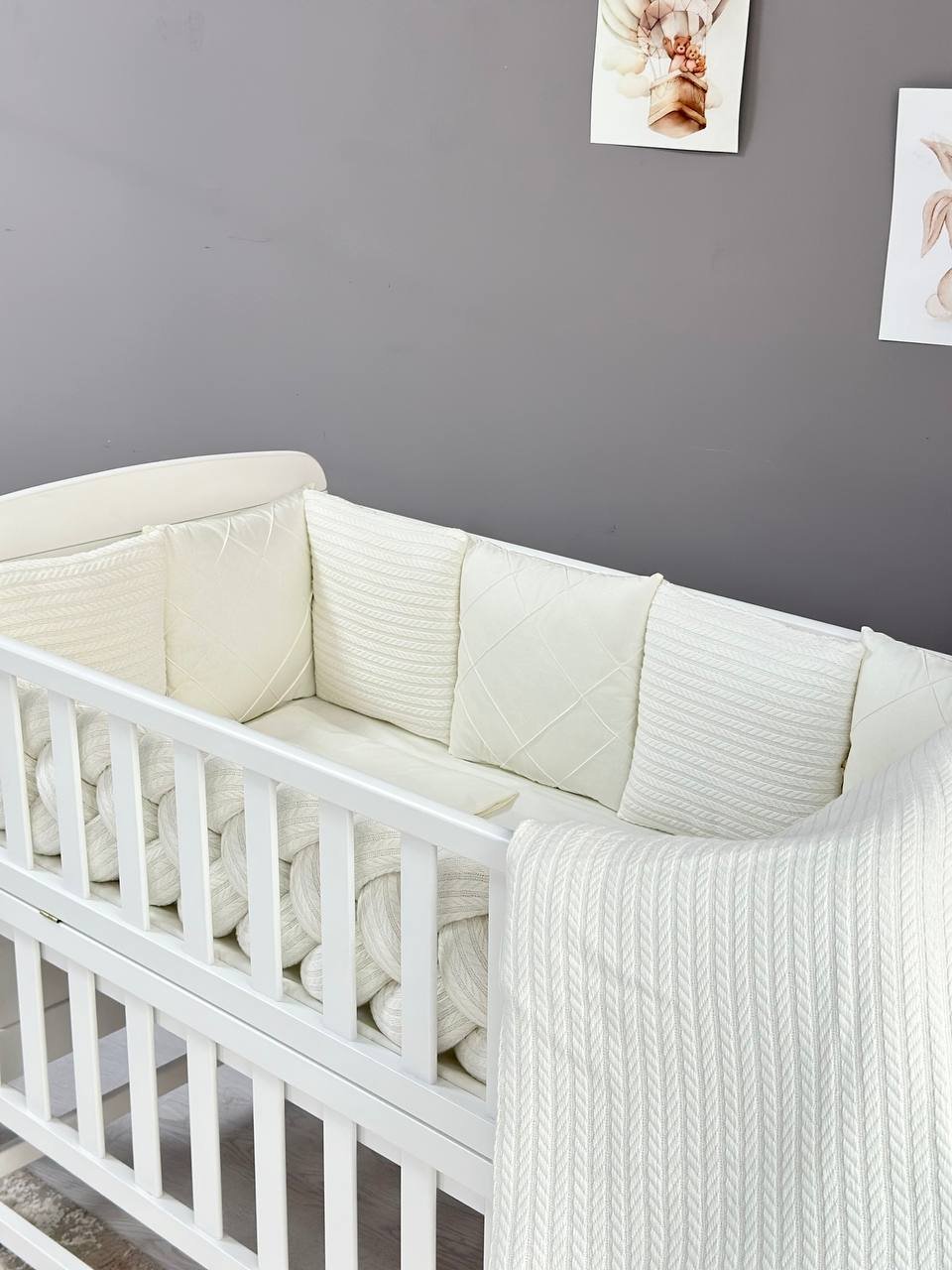 Комплект постільної білизни для новонародженого молочний, фото №2