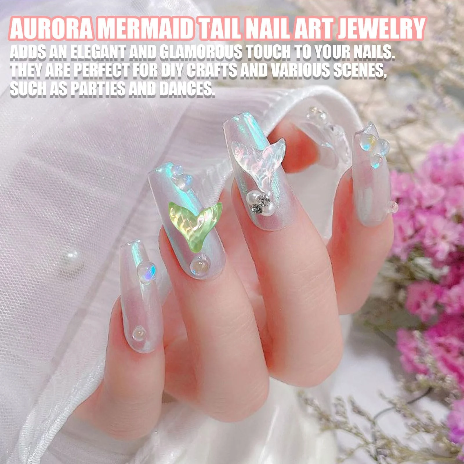 3D Украшения для ногтей 100шт Смешанные цвета Хвост русалки Форма Аврора Кристаллы для ногтей Плоская задняя часть Стразы для ногтей Аксессуары для DIY украшений для ногтей, фото №5 3D Украшения для ногтей 100шт Смешанные цвета Хвост русалки Форма Аврора Кристаллы для ногтей Плоская задняя часть Стразы для ногтей Аксессуары для DIY украшений для ногтей, фото №5
