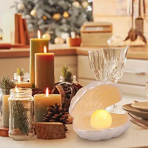 Настільна лампа Besportble Shell Pearl Нічник Білий synthetic.ua - Фото 1