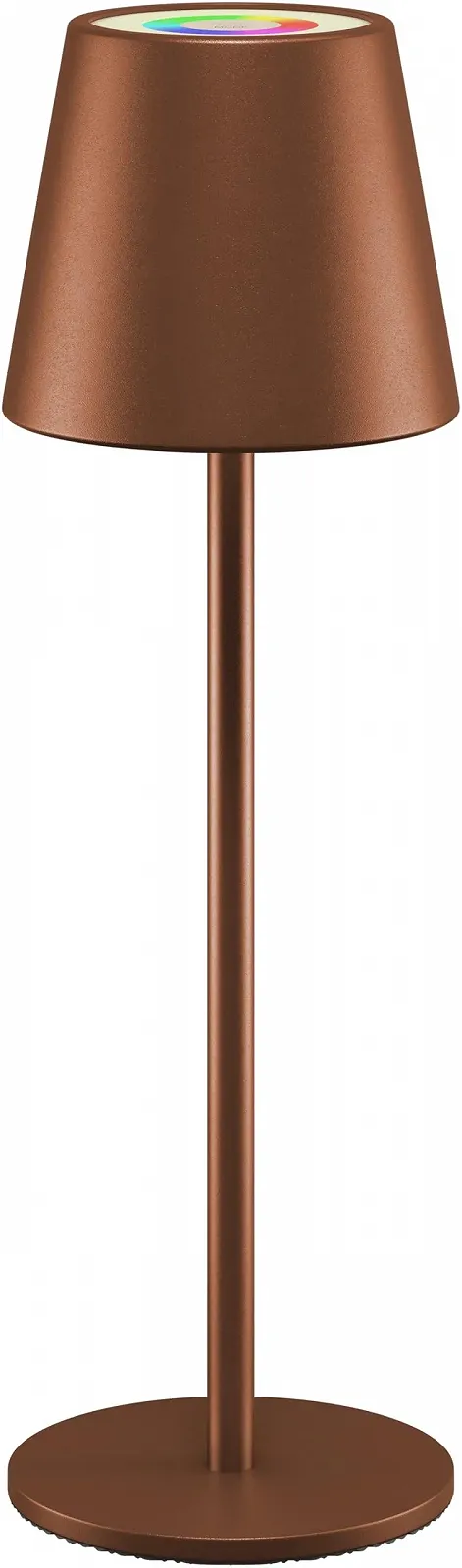 Настільна лампа goobay 73931 LED акумуляторна IP44 сенсорна RGB безступінчасте димування USB-C Бронзовий, фото №1
