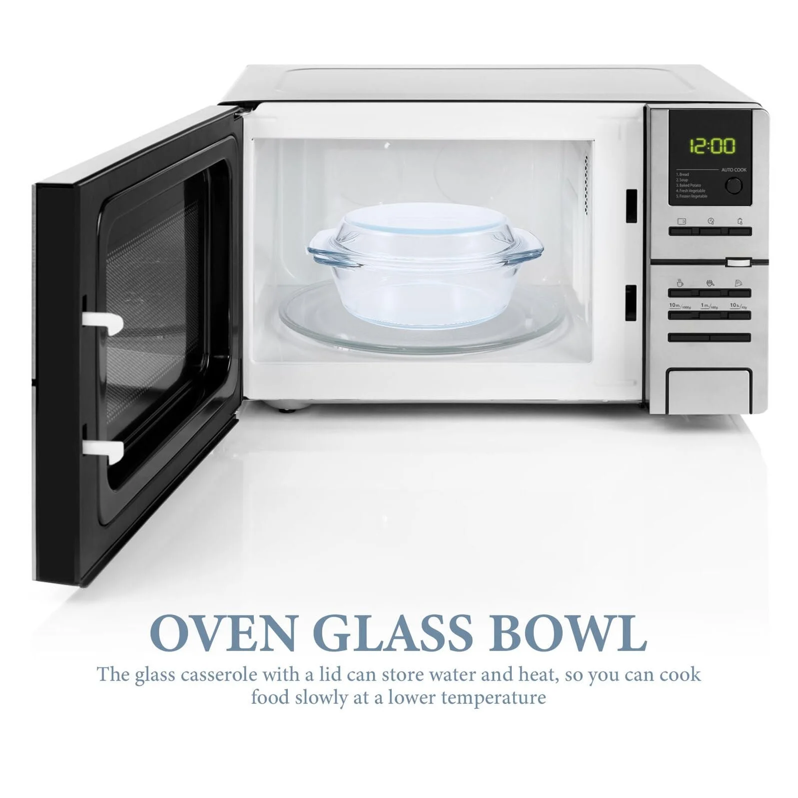 Форма для запекания Toyvian стеклянная с крышкой термостойкая для микроволновой печи с ручками прозрачная, фото №4