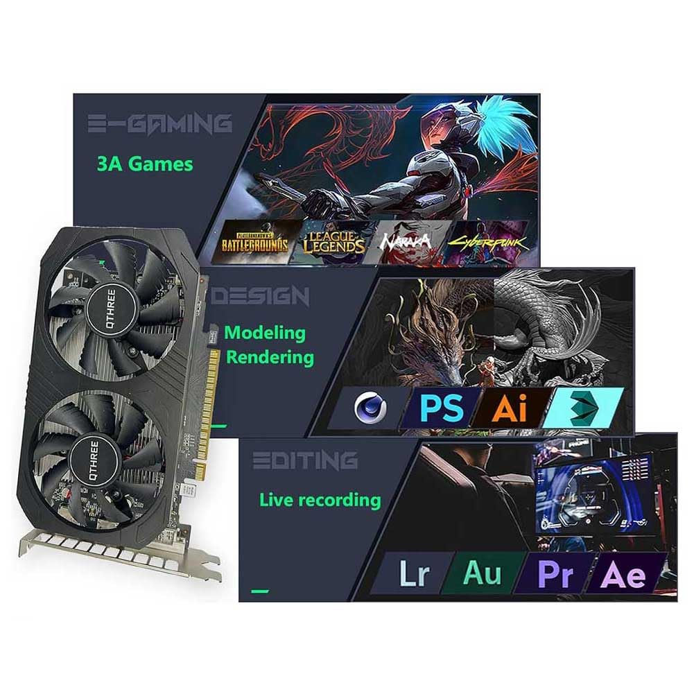 Відеокарта QTHREE GTX 1050 Ti 4GB 128-біт GDDR5 DisplayPort HDMI DVI, фото №6