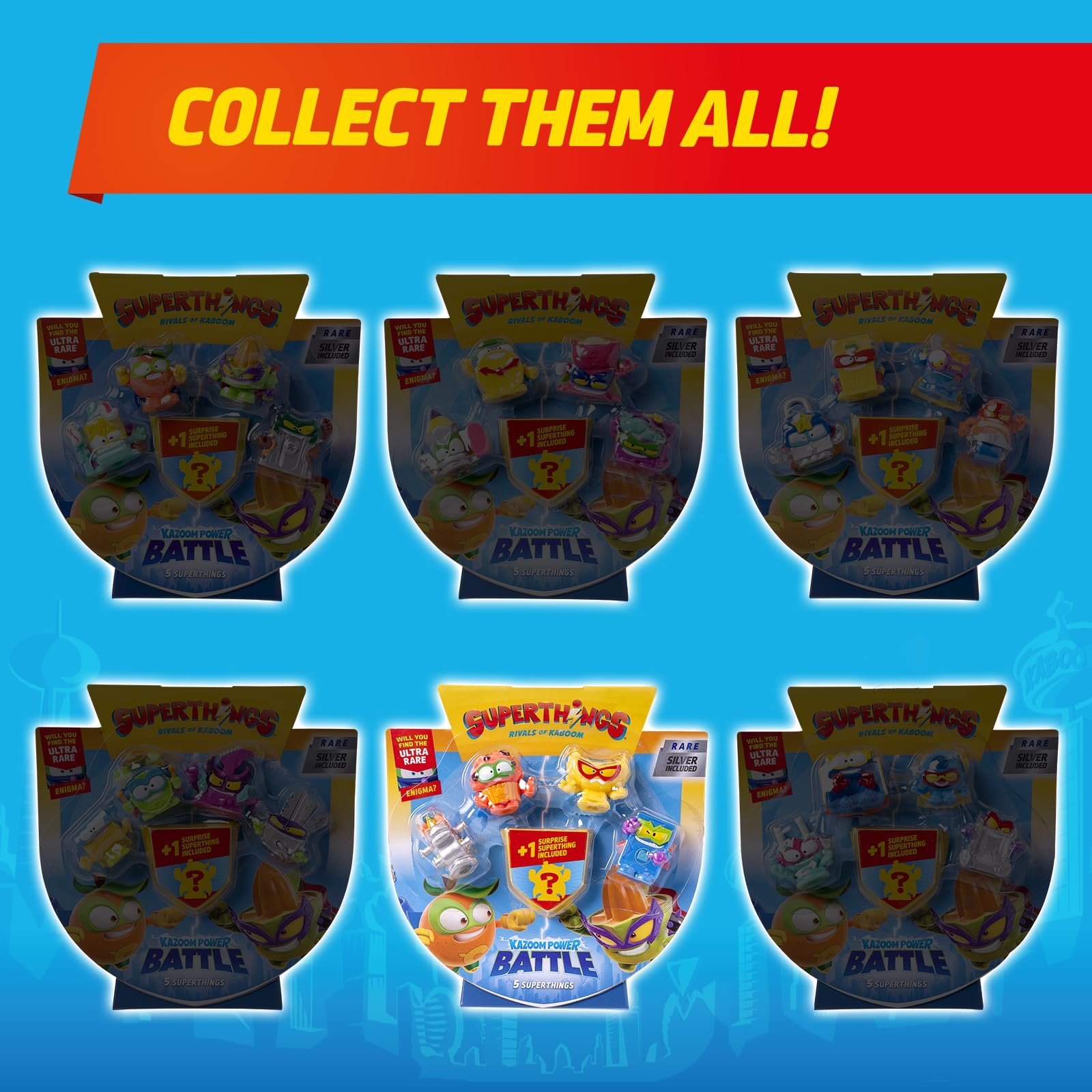Фигурки Superthings KAZOOM Power Battle, 5 штук (включает 1 фигурку-сюрприз и 1 серебряного капитана), 5 x 6 штук, фото №5