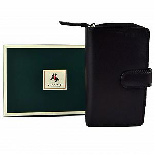 Кошелек Visconti женский кожаный средний Heritage Collection черный - Фото 1