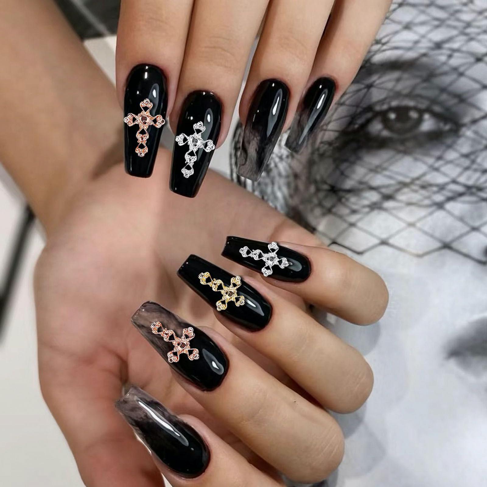 Набор украшений для ногтей, 30 шт, BTIYMU, камни для ногтей, розовое золото, крест, 3D, блестки, серебро, золото, серебряный крест, золотые украшения, маленькие ювелирные изделия, фото №6