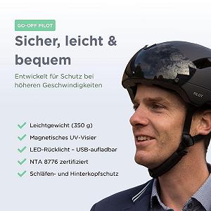 Шолом GOOFF Pilot S-Pedelec - захист для швидких поїздок на E-Bike - велосипедний шолом з козирком і ліхтарем - NTA 8776 сертифікований Two Rat Helmet synthetic.ua - Фото 1