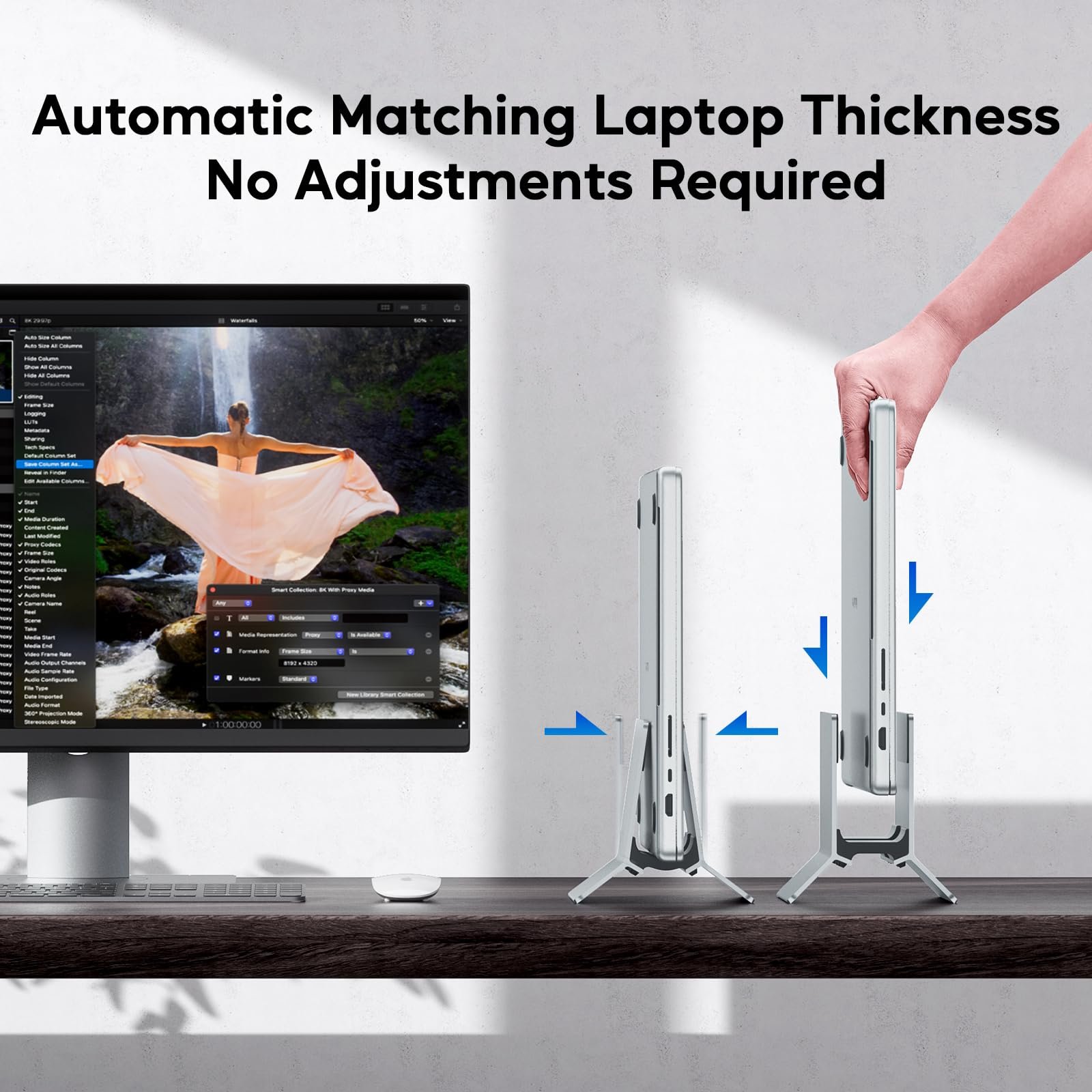 Подставка вертикальная для ноутбука, Алюминиевый держатель с регулируемой вертикальной подставкой для ноутбуков, Блокнот, MacBook Air, Pro, Планшетов и iPad, Подставка для ноутбука для Mac Mini, Серебряная, фото №2 Подставка вертикальная для ноутбука, Алюминиевый держатель с регулируемой вертикальной подставкой для ноутбуков, Блокнот, MacBook Air, Pro, Планшетов и iPad, Подставка для ноутбука для Mac Mini, Серебряная, фото №2