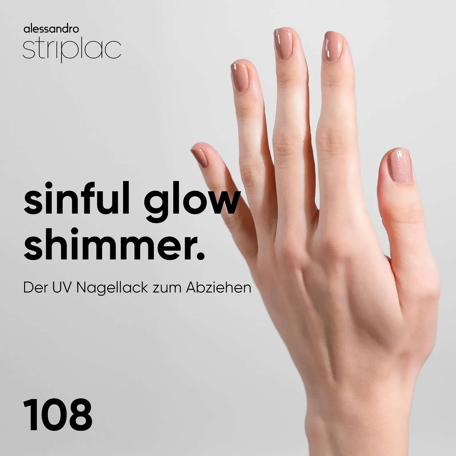 Гель-лак alessandro Striplac Sinful Glow Shimmer Taupe, 6.5 мл, фото №2