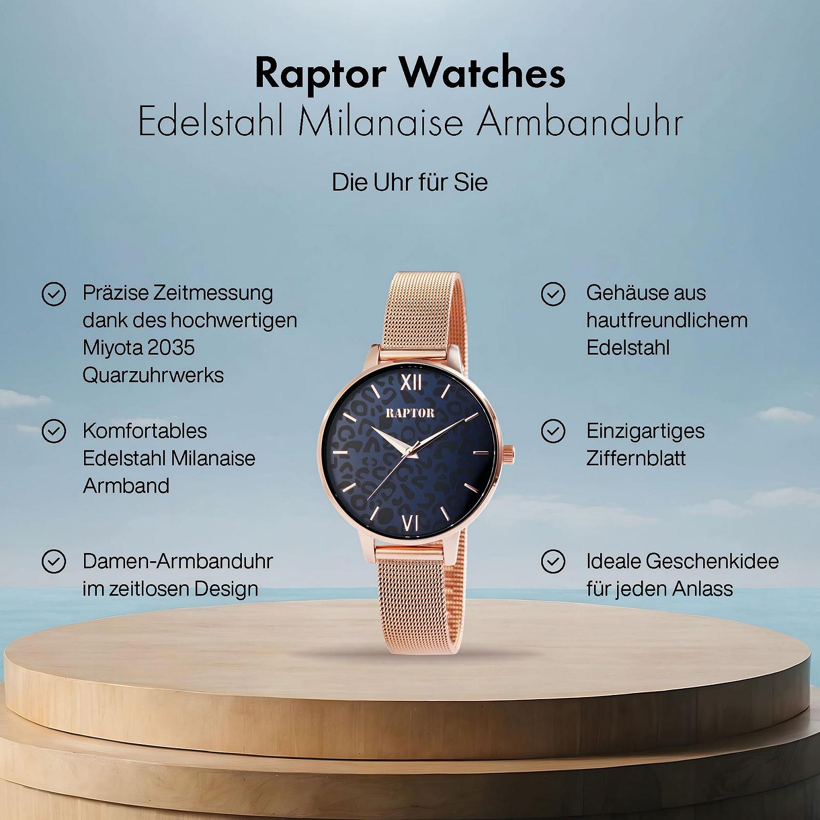 Годинник Raptor Leonie RA10240 Жіночий Аналоговий Кварцовий Сталевий Сітчастий Ремінець, фото №2 Годинник Raptor Leonie RA10240 Жіночий Аналоговий Кварцовий Сталевий Сітчастий Ремінець, фото №2