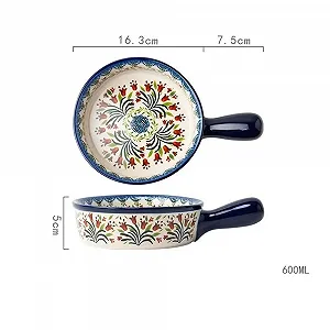 Форма для запекания Home керамическая ретро большая с ручкой synthetic.ua - Фото 1