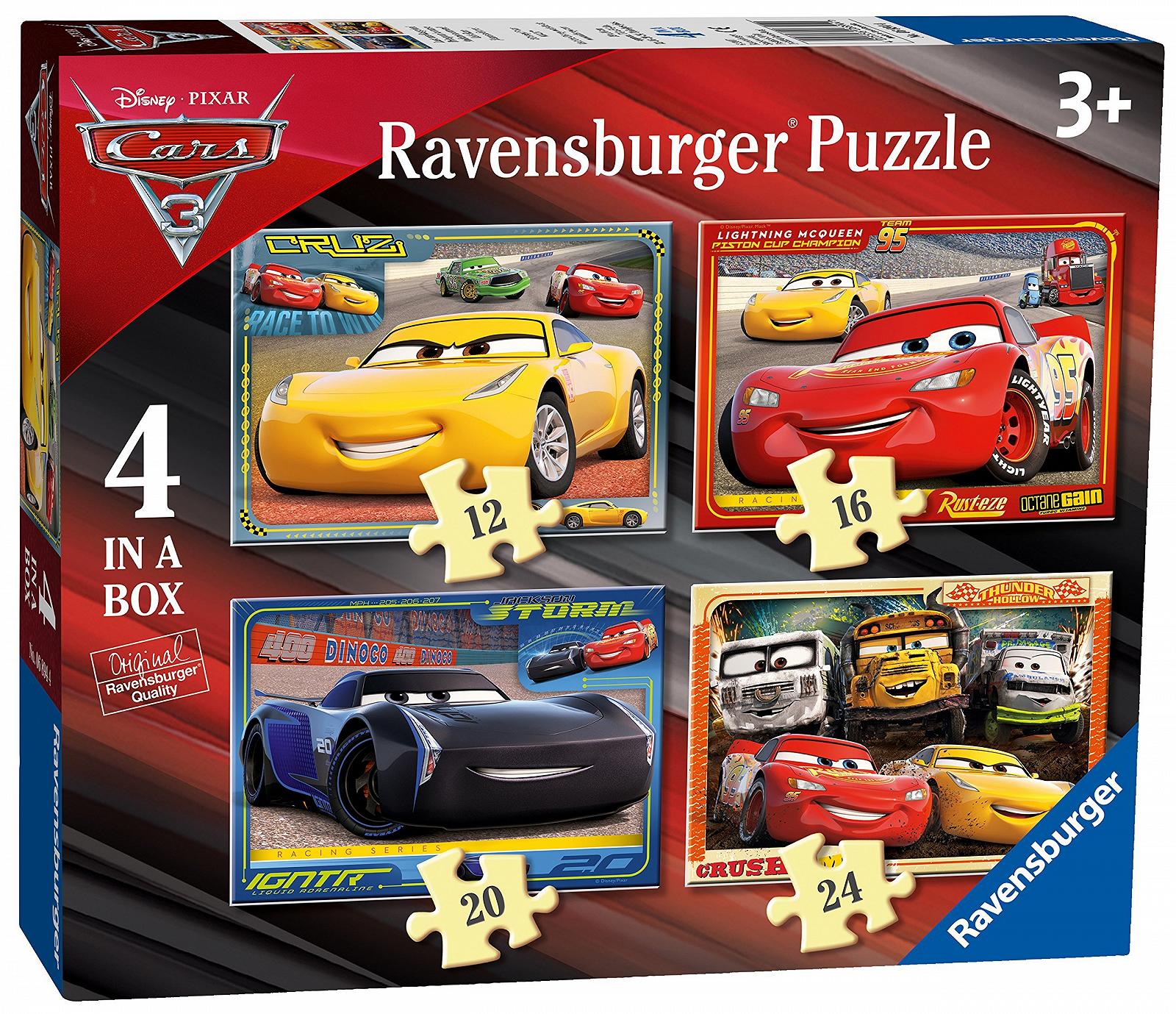 Пазл Ravensburger Disney Pixar Cars 3 4 в 1 12, 16, 20, 24 детали, фото №1