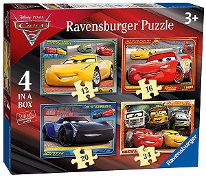 Пазл Ravensburger Disney Pixar Cars 3 4 в 1 12, 16, 20, 24 детали - Фото 1