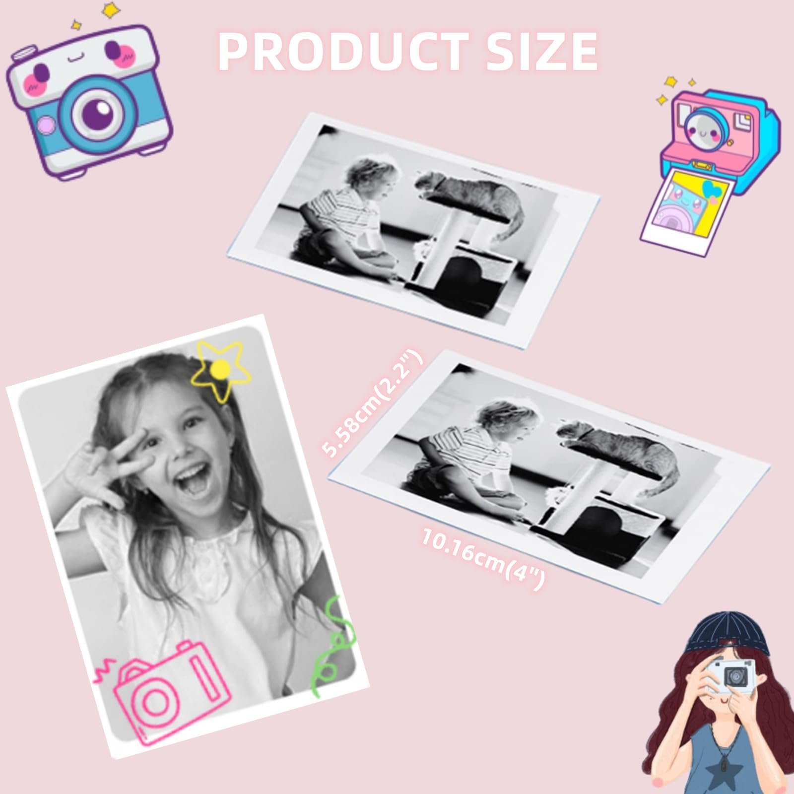 Термобумага для детских камер мгновенной печати 5 рулонов 4 x 2,2 дюйма White, фото №5