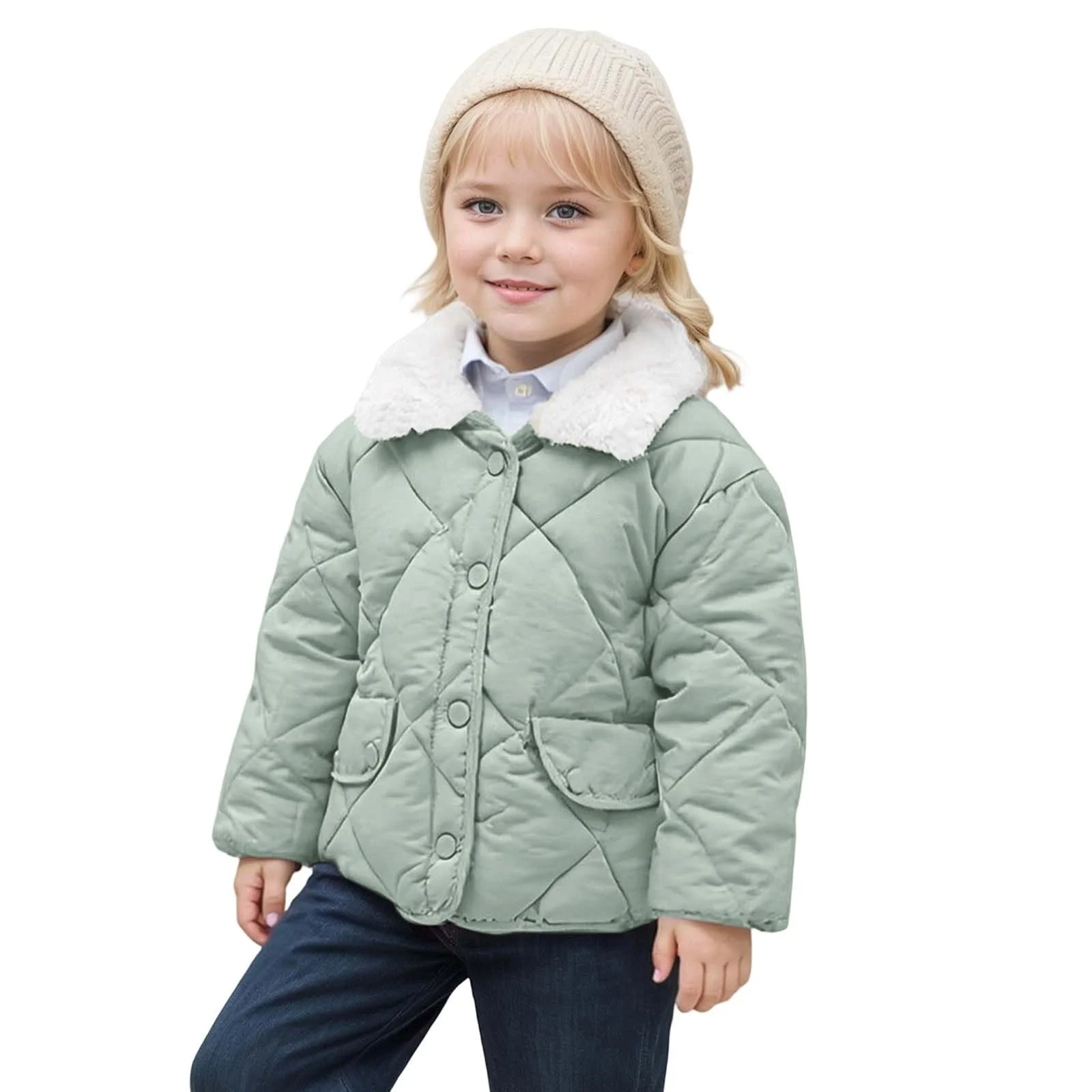 Легкая детская куртка для мальчиков со стеганым теплым воротником как модное переходное пальто для зимы, фото №1