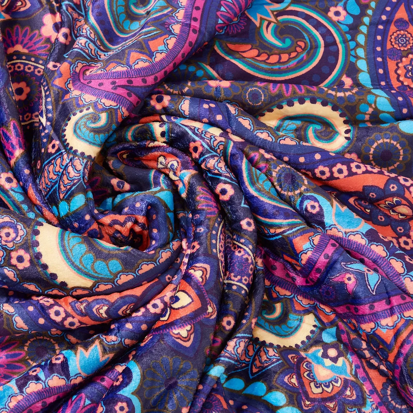 Ковер HOME DREAM Colourful Paisley, покрывало, одеяло для дивана, одеяло шерпа, 150 x 200 см (разноцветный 1), фото №5