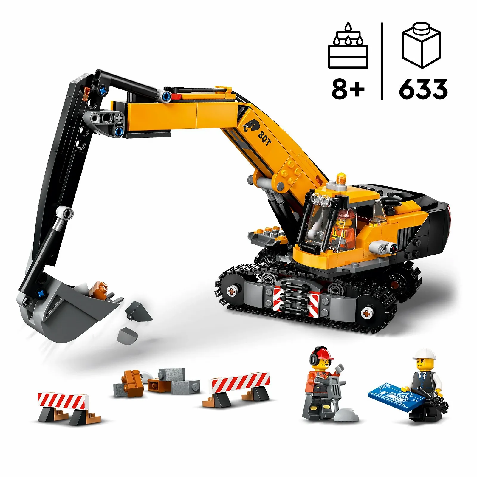 Набор: Кран Lego City Crane & Excavator Construction Site - Мобильный строительный кран (60409) и Гусеничный экскаватор (60420), Набор строительной техники от 9 лет - City News 2024, фото №7