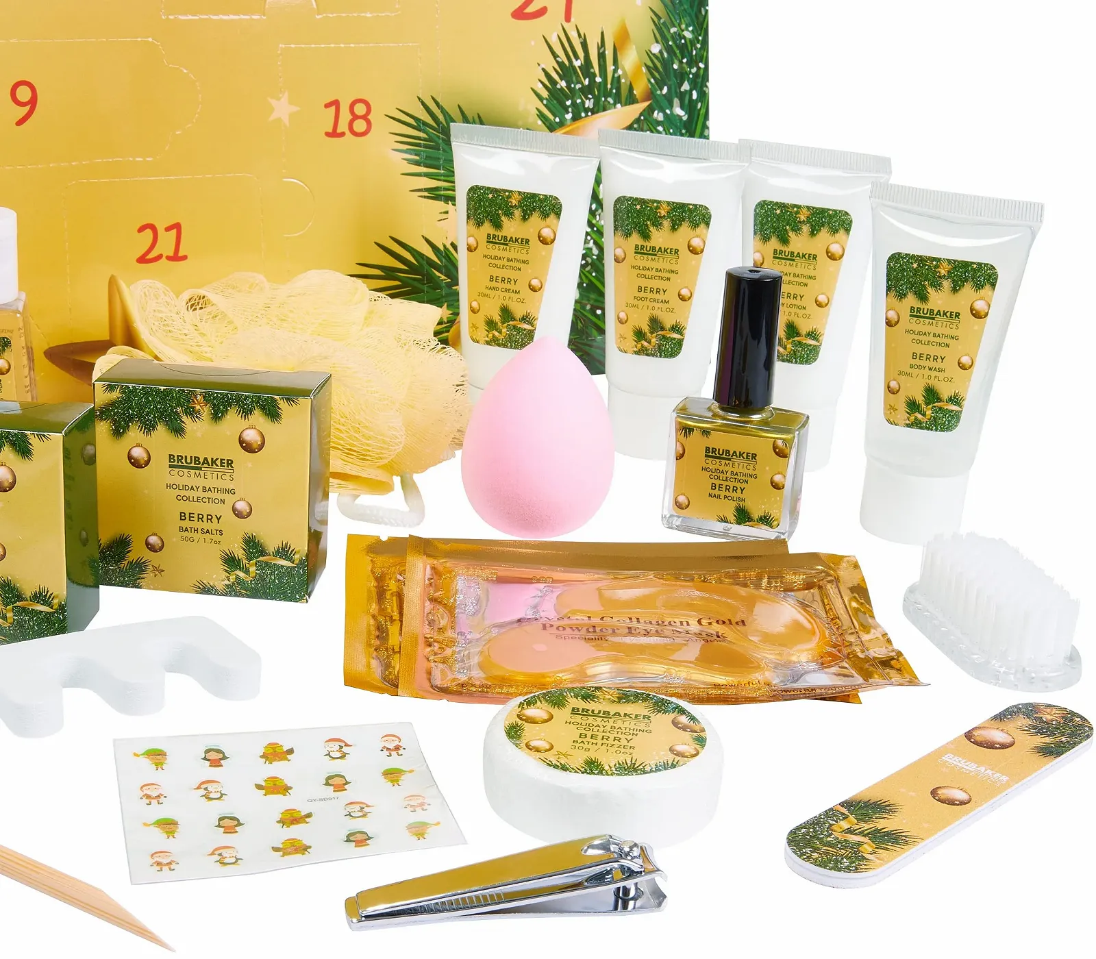 Набір подарунковий BRUBAKER Cosmetics Beauty Advent Calendar 2025 XXL Календар краси для жінок і дівчат Золотий, фото №2