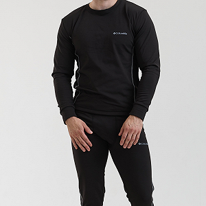 Термобілизна чоловіча Columbia чорний комлпект зимовий на флісі Коламбія - Фото 1