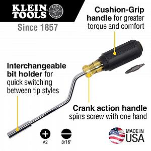 Отвертка Klein Tools 67100 2-в-1 Rapi-Driv со сменными наконечниками synthetic.ua - Фото 1