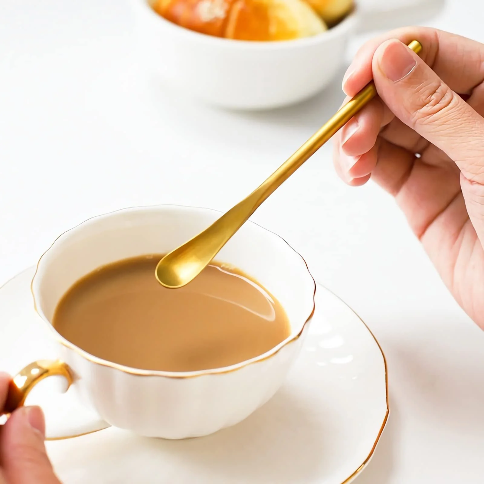 Ложка кавова WUWEOT з нержавіючої сталі, набір 8 штук, 13 см, фото №7 Ложка кавова WUWEOT з нержавіючої сталі, набір 8 штук, 13 см, фото №7