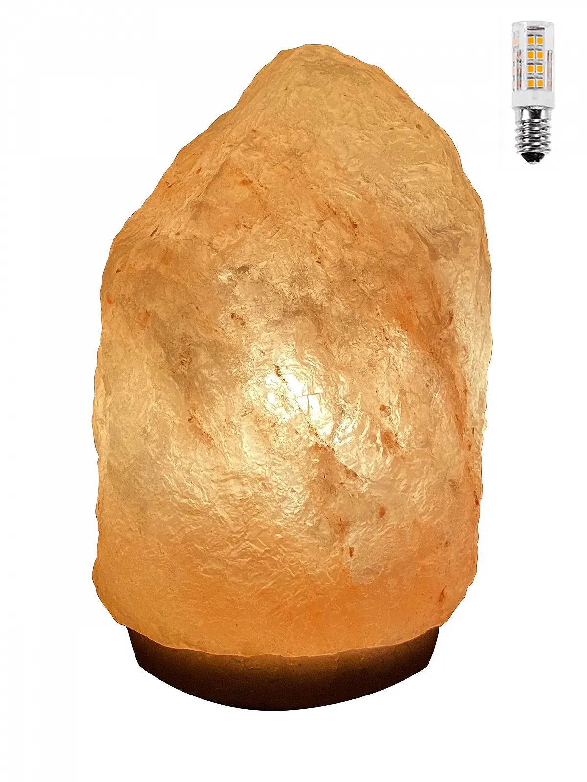 Сольова лампа H HANSEL HOME Himalaya 1.5-2 кг 100% натуральна Дерев'яна основа Пакистан, фото №1