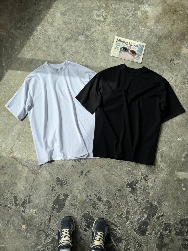 Комплект з двох футболок оверсайз чорна та біла Creat dourself mell RD394/RD395, фото №5