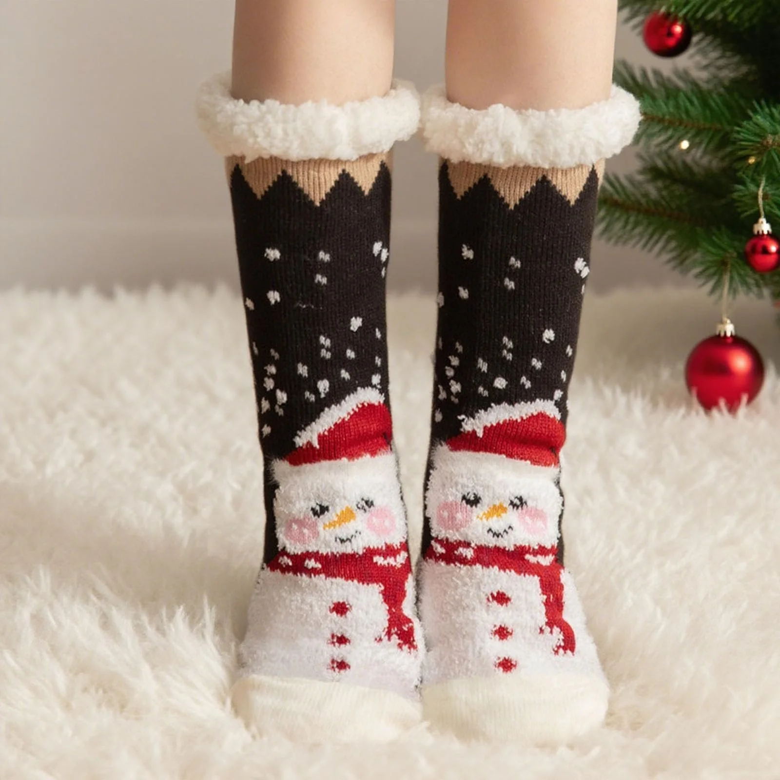 Теплі жіночі шкарпетки Penguin Різдвяні, пухнасті, фото №6 Теплі жіночі шкарпетки Penguin Різдвяні, пухнасті, фото №6