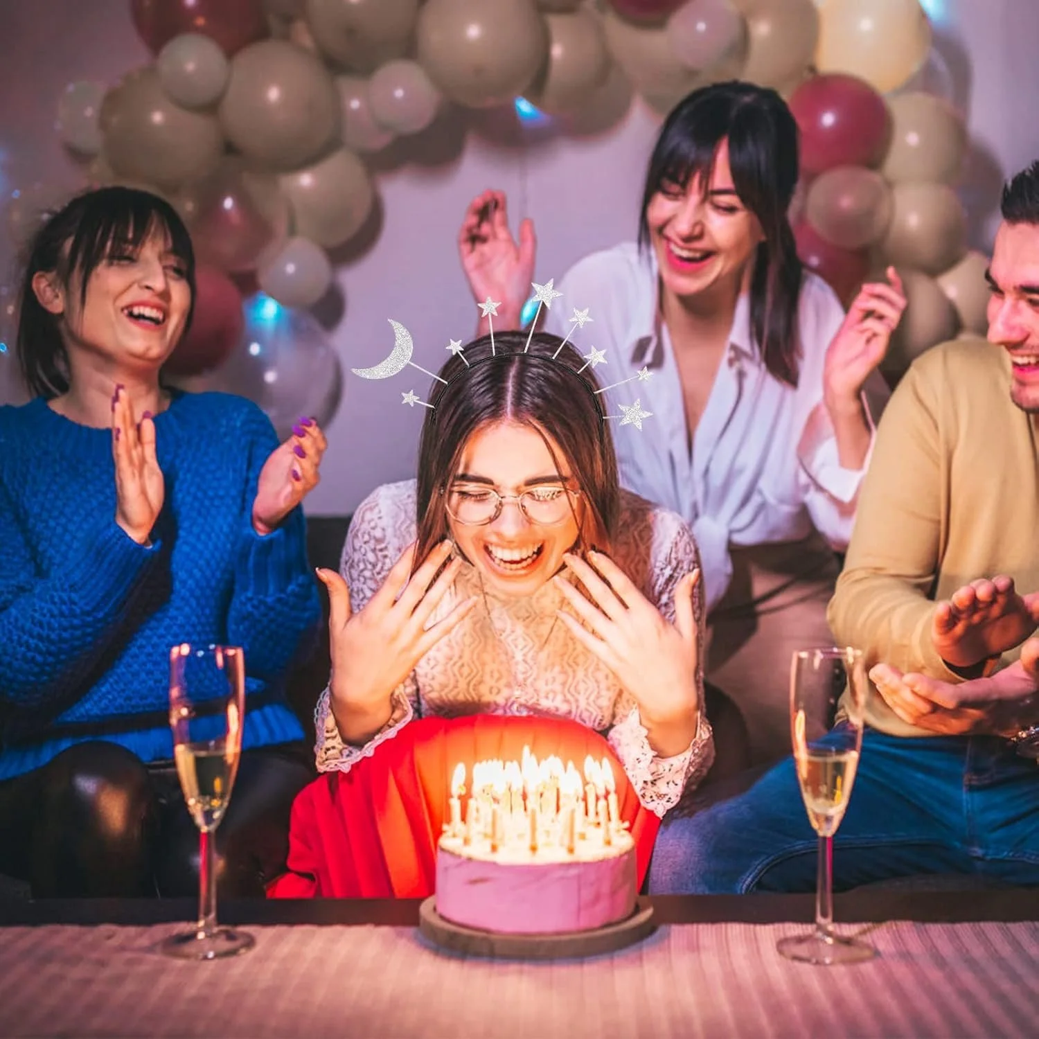 Жіночий обруч для волосся 2 шт Блискучий, фото №7