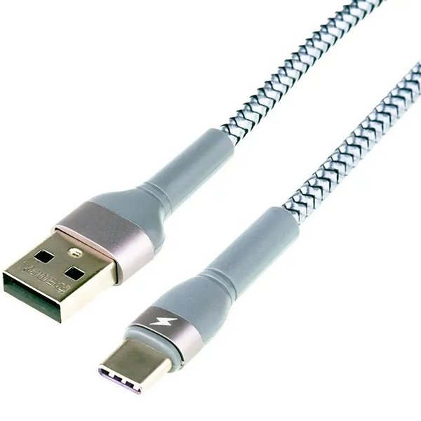 Дата кабель для заряджання REMAX RC-124a USB 2.0 — Type-C 2.4A (1м) Срібний, фото №3
