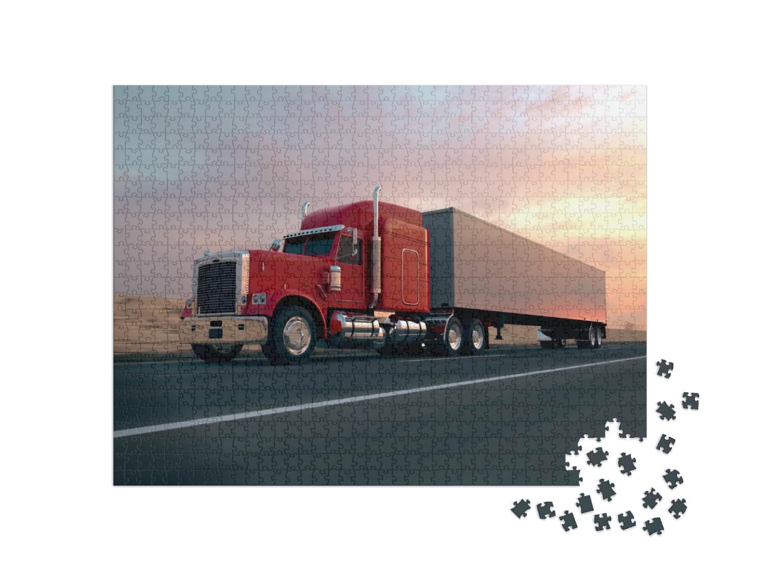 Пазл puzzleYOU Trucks & Trucks Puzzle Collection 18-колесный грузовик на дороге 1000 элементов, фото №2