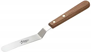 Лопатка Ateco 1385 Offset нержавеющая сталь дерево 11,4 см - Фото 1