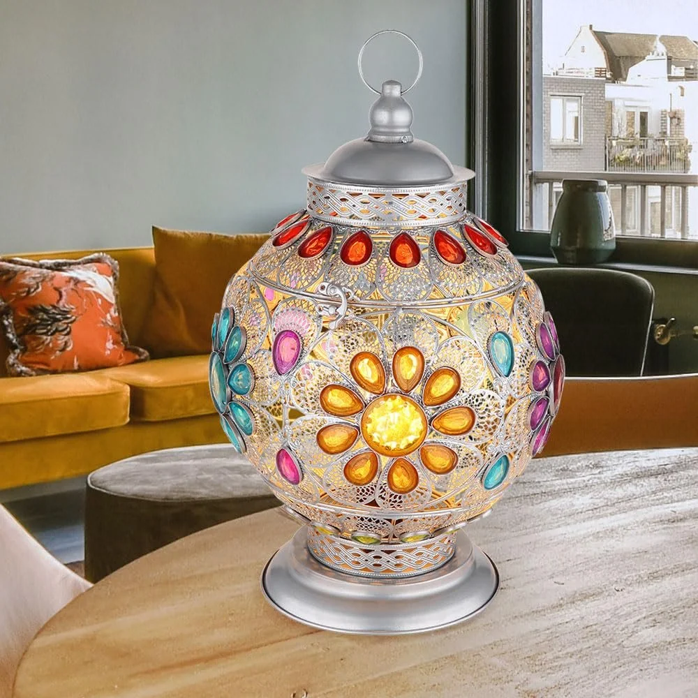 Настольная лампа Globo Металл Акриловые кристаллы E27 27 x 39.5 см Серебристая, фото №6