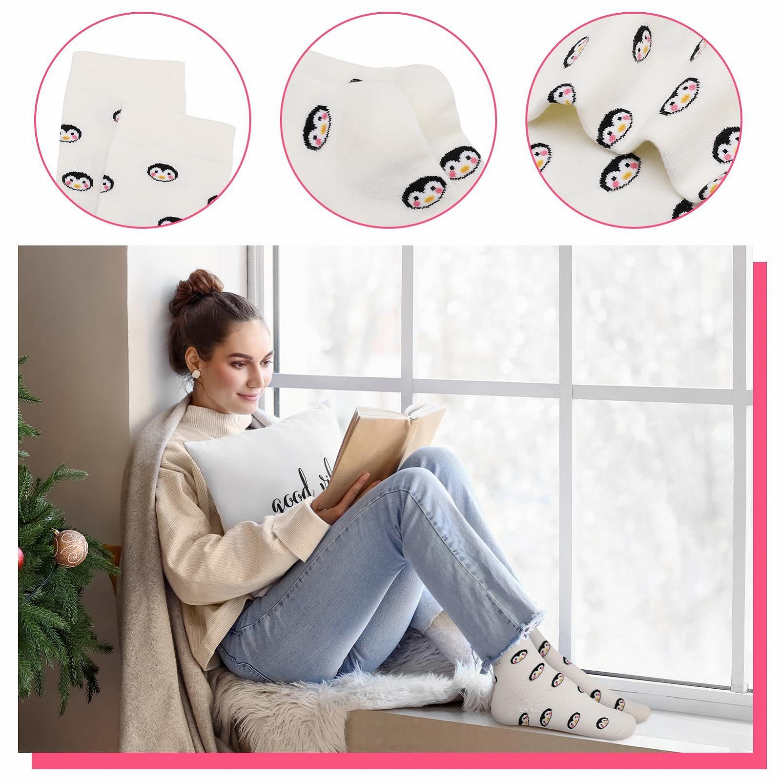 Носки EU 39-42 Хлопковые Женские С рисунком животных Разноцветные 8 пар, фото №5