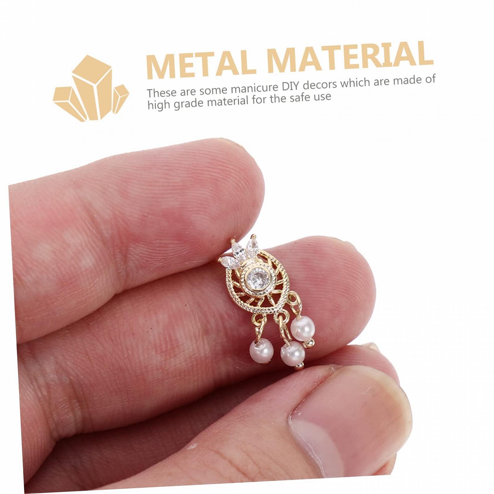Подвески для ногтей PLAFOPE, 4 шт., аксессуары для ногтей, украшения для ногтей, драгоценные камни для ногтей, наклейки для подвесок для ногтей, изысканный DIY дизайн ногтей, ювелирные изделия для ногтей для девушек, металл, фото №4