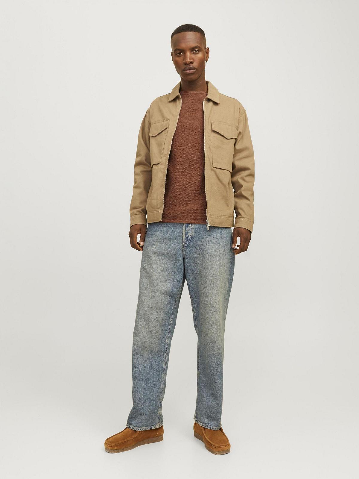 Джемпер JACK & JONES JJEHILL Мужской Вязаный С круглым вырезом Базовый С длинным рукавом, фото №4