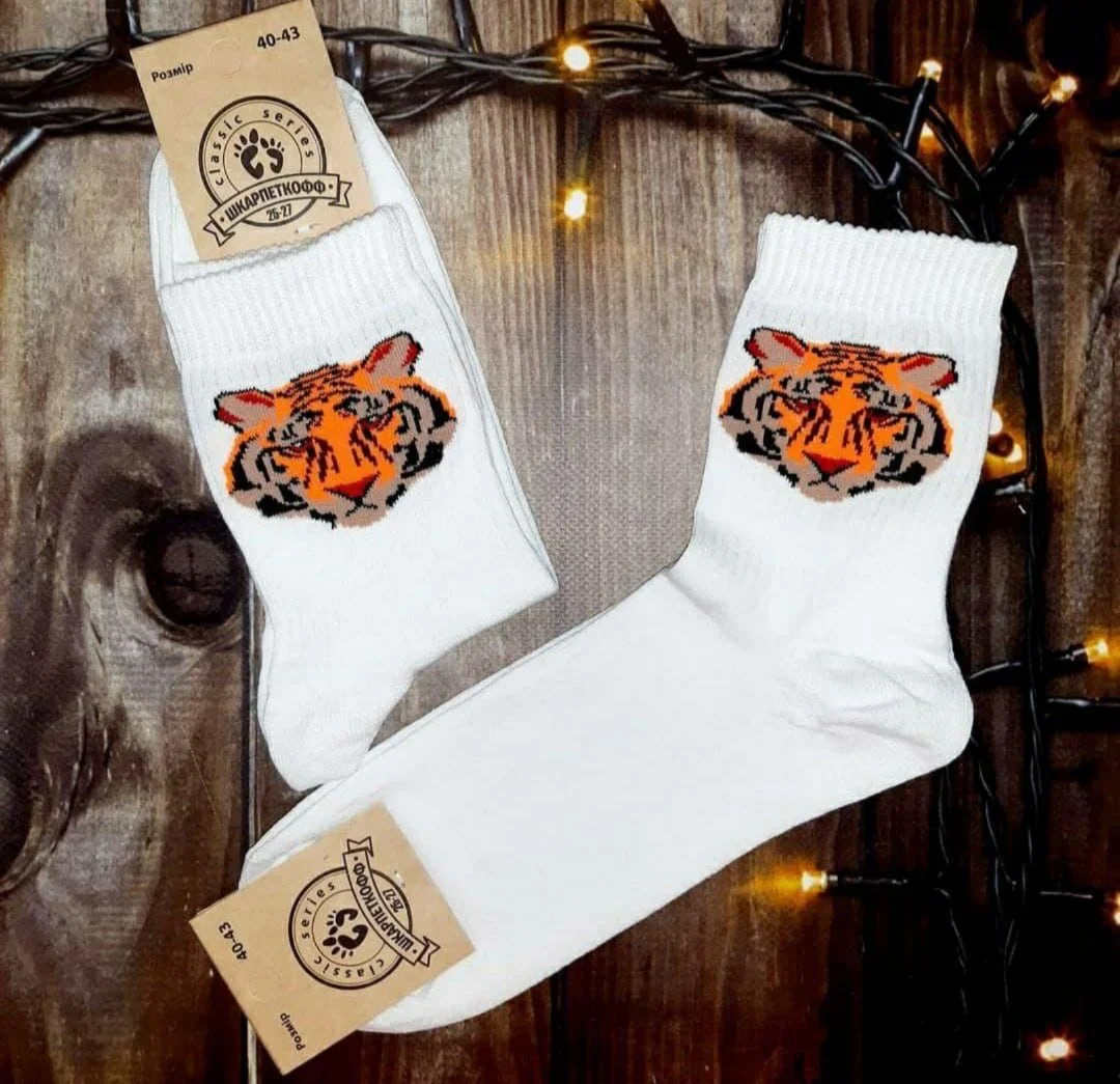 Мужские молодежные носки высокие демисезонные белые 39 - 44 размер, фото №1