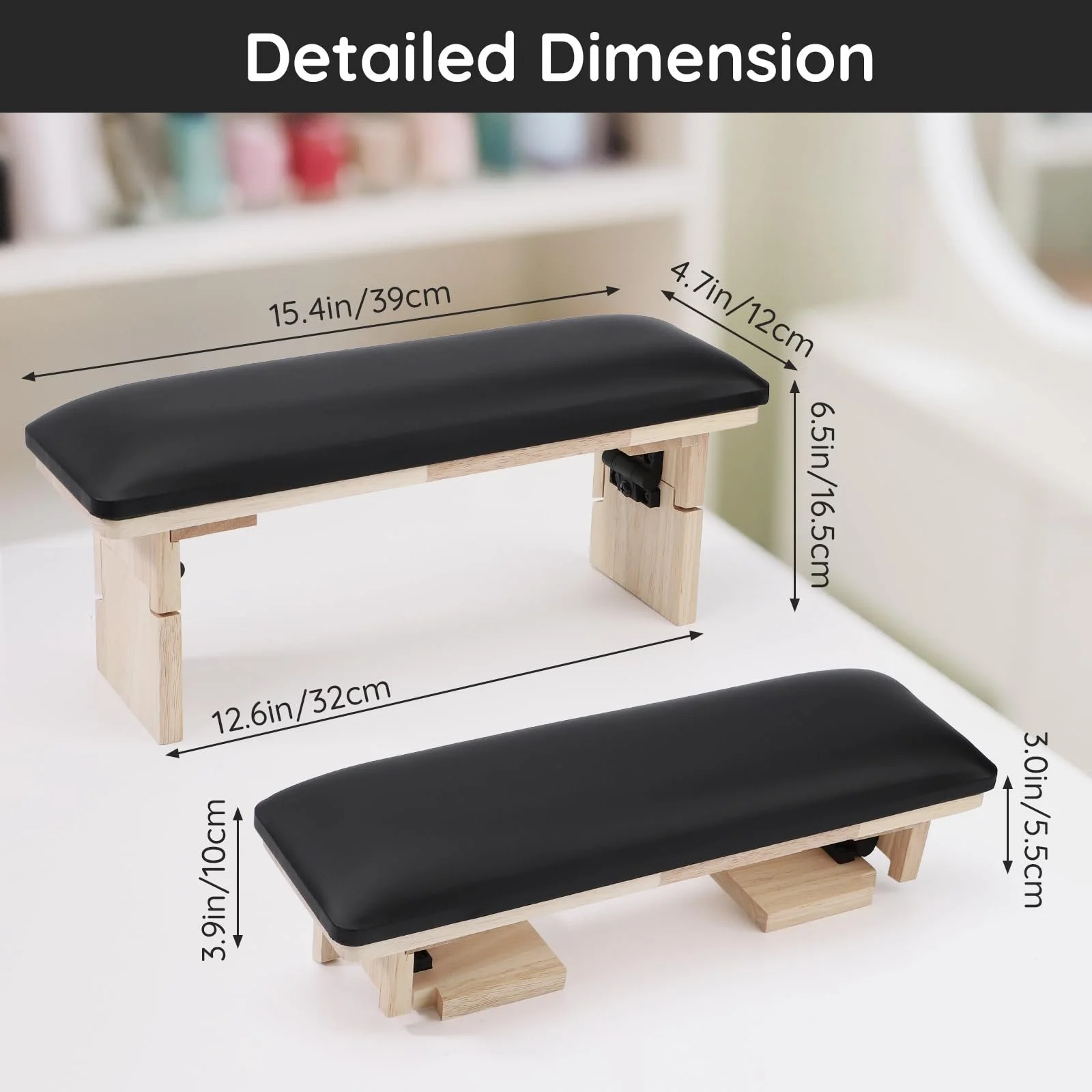 Подушка для рук Segbeauty для маникюра, складная и регулируемая, PU кожа, фото №2