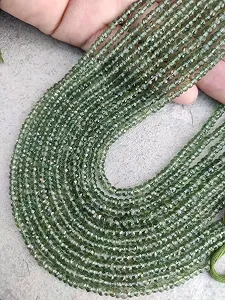 Намистини Апатит круглі грановані 3-3.5 мм, нитка довжиною 33 см, для намиста, браслета synthetic.ua - Фото 1