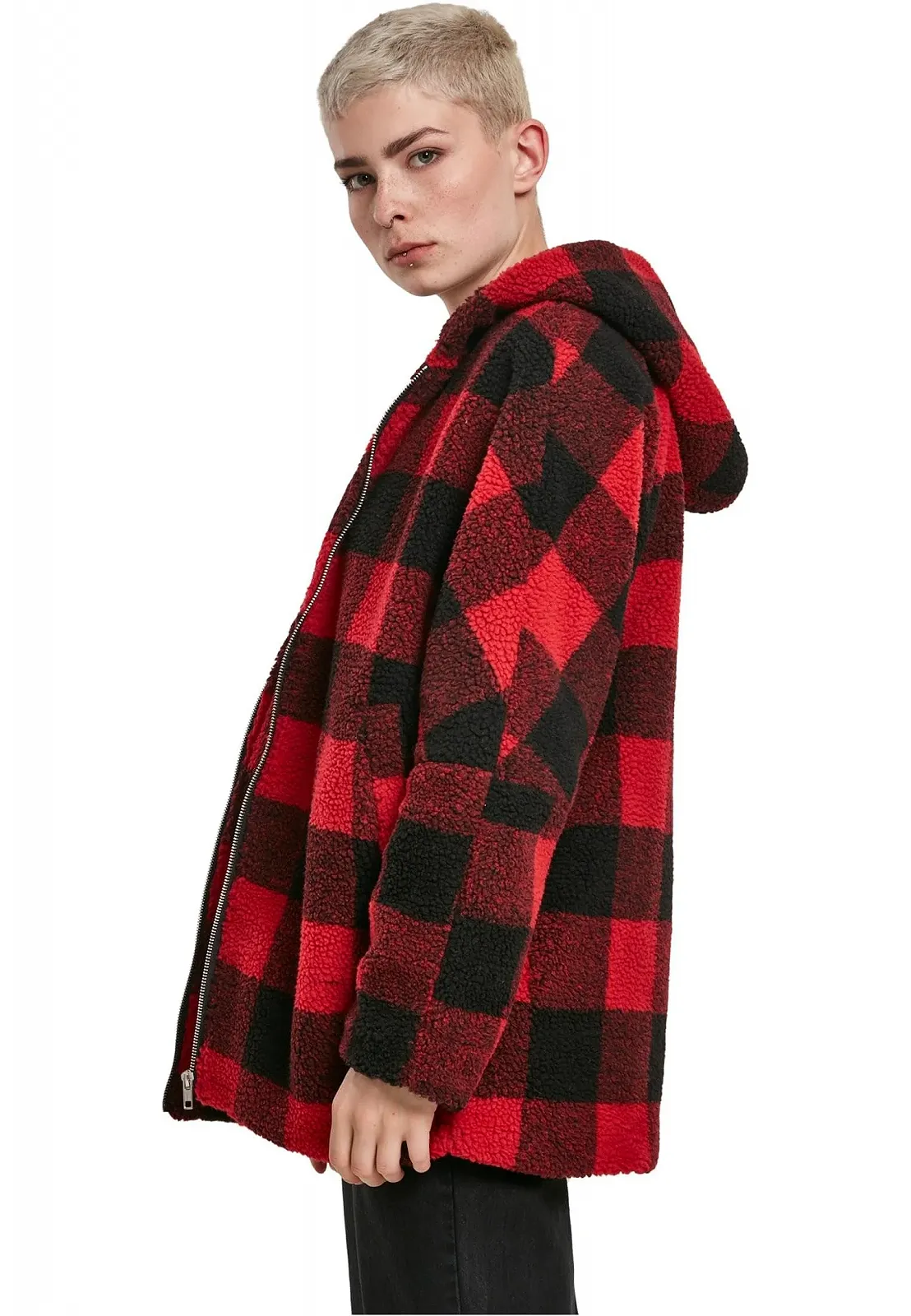 Куртка Sherpa Urban Classicsd в клетку с капюшоном, фото №3