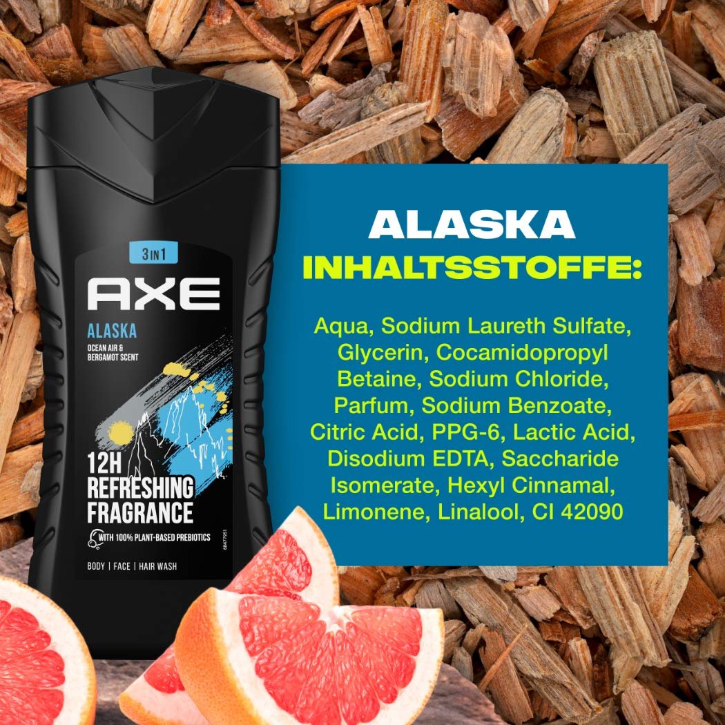 Гель для душа и шампунь Axe Alaska 3-в-1 для длительной свежести Протестировано дерматологами 250 мл 5 шт., фото №5