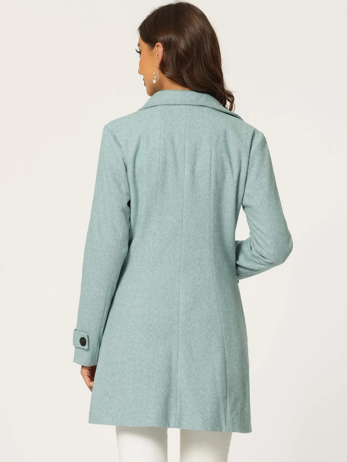 Пальто Allegra K С воротником Питер Пэн Однобортное Зимнее Длинное, фото №4 Пальто Allegra K С воротником Питер Пэн Однобортное Зимнее Длинное, фото №4