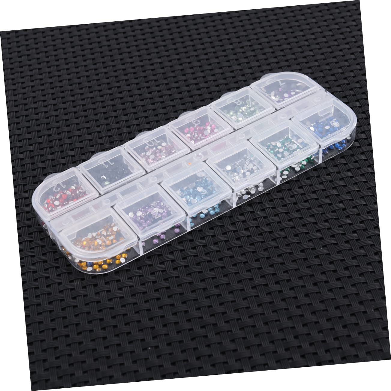 Стрази для нігтів Beavorty Різні кольори та розміри. Прозорий контейнер, фото №7