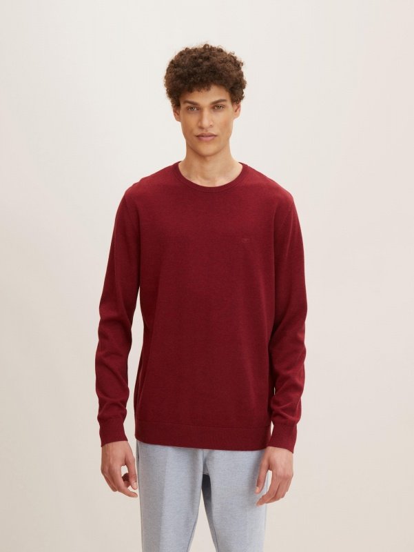 Джемпер Tom Tailor BASIC CREW NECK SWEATER Бордовый XXL, фото №1
