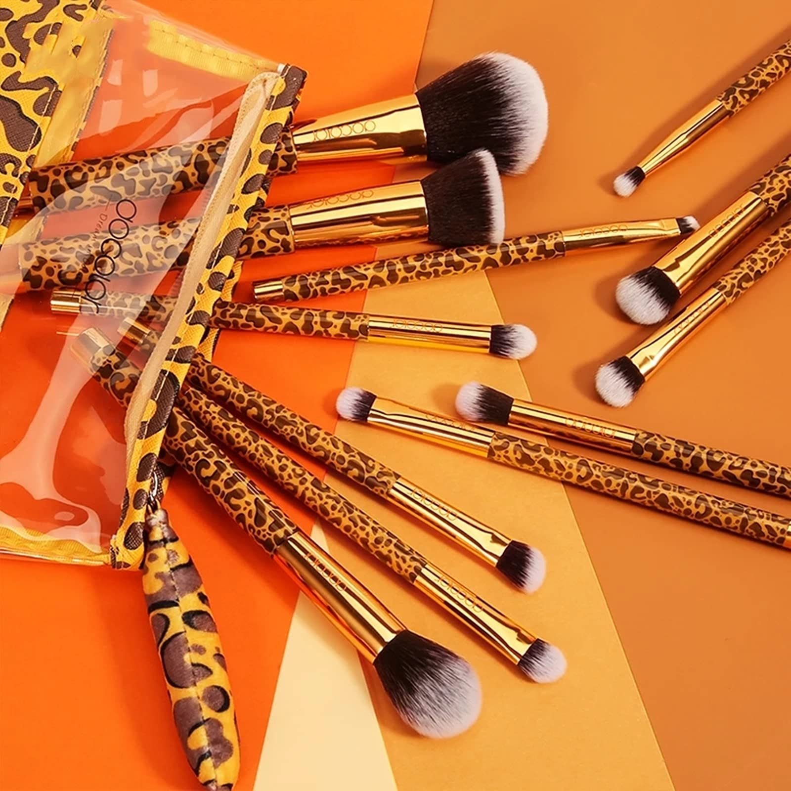 Набор кистей JTRHD Make-up 12 шт, синтетический волос, золотой, размер S, фото №5