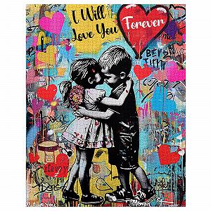 Пазлы Tucocoo Banksy Little Girl Boys 1000 элементов Цветной Graffiti Street Art DIY synthetic.ua - Фото 1