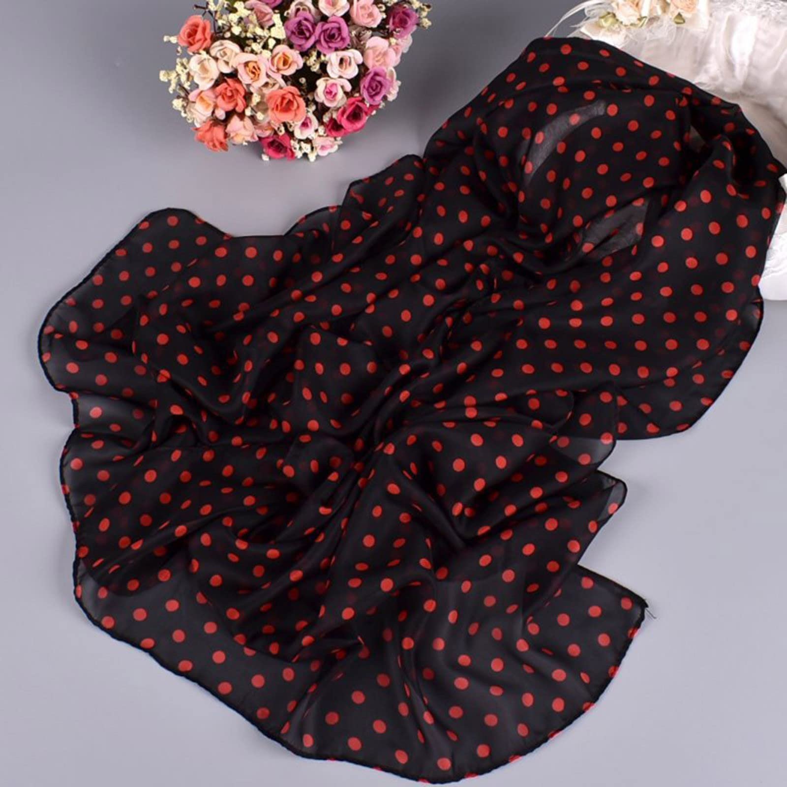 Довгий зимовий шарф Berry Toe, в'язаний, бежевий мусліновий, XL, 180 x 180 см, в смужку, фото №2