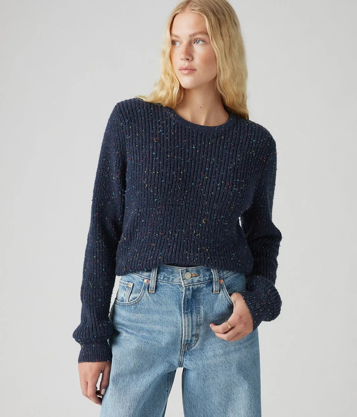 Жіночий пуловер Levi's Snowflake Pullover у відтінку Blue Blazer Confetti - XS, фото №3