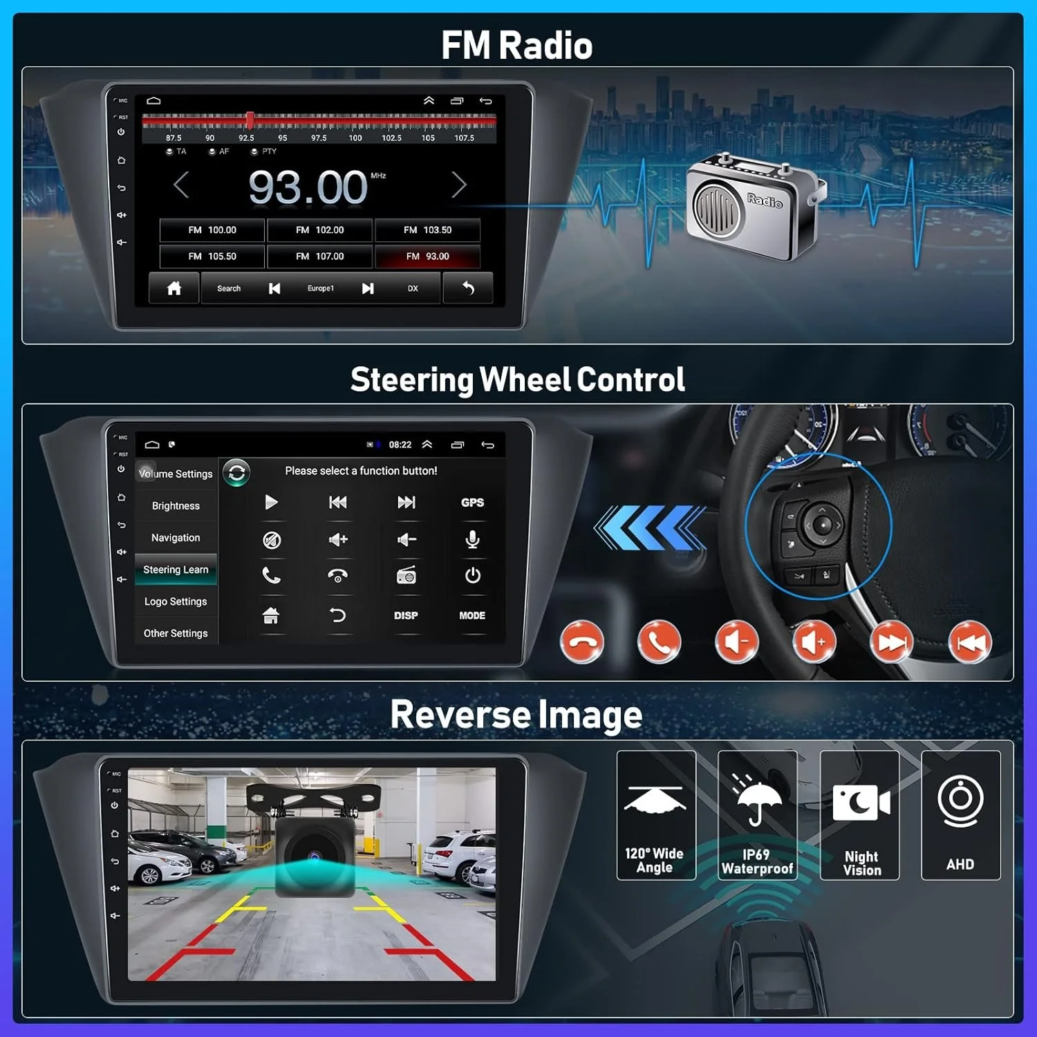 Штатна автомагнітола CAMECHO для VW Skoda Fabia 2015-2019 / 9" / Сенсорна / 1/16Гб / Android 11 / Apple CarPlay / Android Auto / Bluetooth / WI-FI / GPS / USB, фото №6 Штатна автомагнітола CAMECHO для VW Skoda Fabia 2015-2019 / 9" / Сенсорна / 1/16Гб / Android 11 / Apple CarPlay / Android Auto / Bluetooth / WI-FI / GPS / USB, фото №6