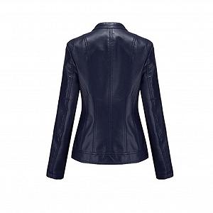 Кожаная куртка Dissa Slim Short C258N для женщин, искусственная кожа, стойка воротник, мотоциклетная куртка на молнии для весны и осени synthetic.ua - Фото 1
