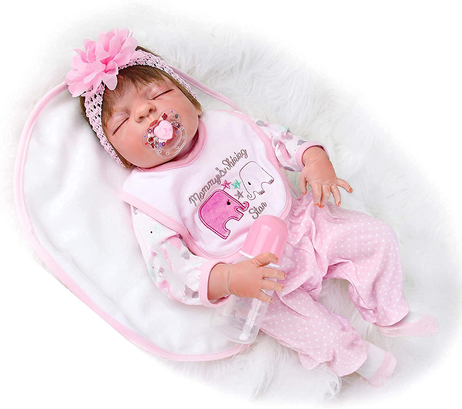 Кукла ZIYIUI 23 дюйма Full Body Silicone Reborn Girl Anatomically Correct Sleeping Baby Doll, фото №3